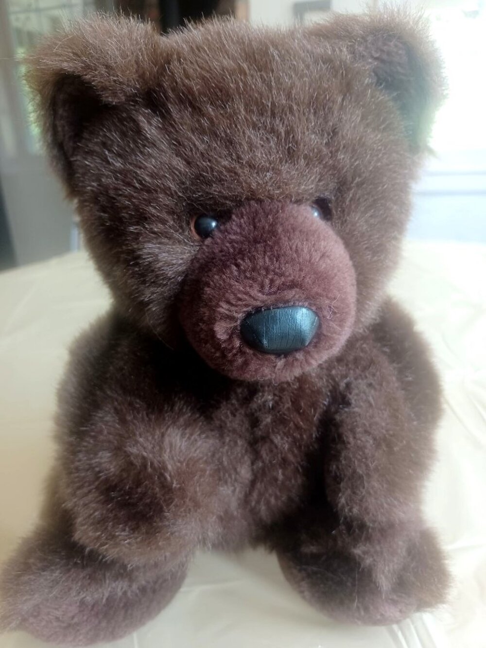 Vintage 1985 24K Polar Puff Special Effects Brown Teddy Bear Hand Puppet Plush
